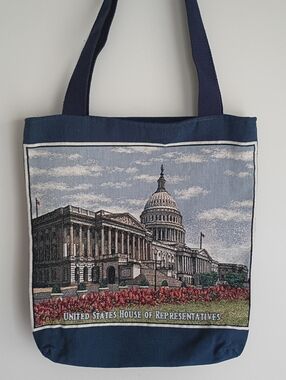 NEW Vintage United States House Representatives Tapestry Tote Book Bag Purse